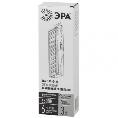 DPA-101-0-20 ЭРА Светильник светодиодный аварийный непостоянный 30LED 6ч IP20 SLA (30/720)