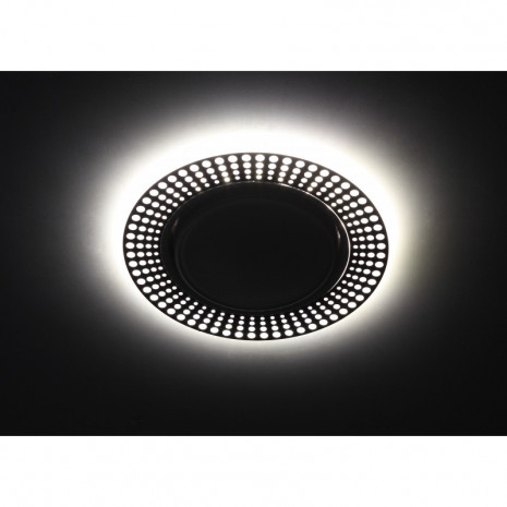 DK LD29 WH/BK Светильник ЭРА декор cо светодиодной подсветкой GX53, белый/черный (30/720)