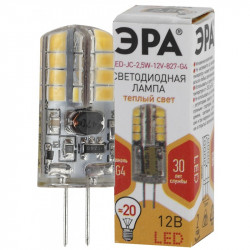 LED JC-2,5W-12V-827-G4 ЭРА (диод, капсула, 2,5Вт, тепл, G4) (100/1000/36000)