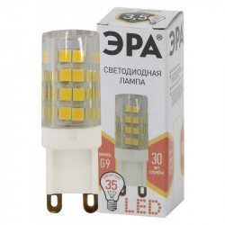 LED JCD-3,5W-CER-827-G9 ЭРА (диод, капсула, 3,5Вт, тепл, G9) (100/1000/30000)