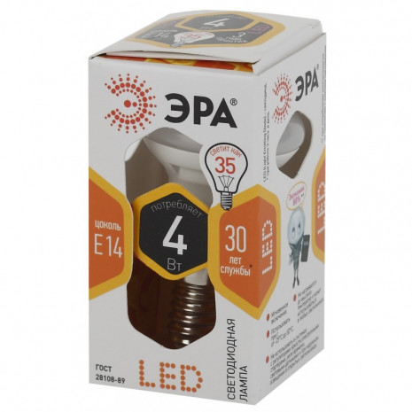 LED R39-4W-827-E14 ЭРА (диод, рефлектор, 4Вт, тепл, E14) (10/100/5600)