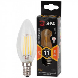 F-LED B35-11w-827-E14 ЭРА (филамент, свеча, 11Вт, тепл, E14) (10/100/5000)