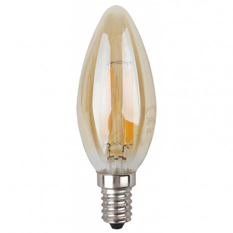 F-LED B35-9W-827-E14 gold ЭРА (филамент, свеча золот, 9Вт, тепл, E14) (10/100/5000)