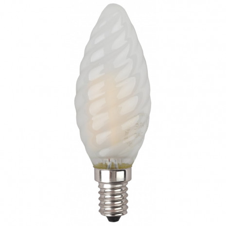 F-LED BTW-5W-827-E14 frost ЭРА (филамент, свеча витая мат., 5Вт, тепл, E14) (10/100/2800)