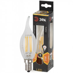 F-LED BXS-7W-827-E14 ЭРА (филамент, свеча на ветру, 7Вт, тепл, E14) (10/100/4000)