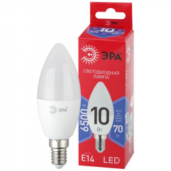 LED B35-10W-865-E14 R ЭРА (диод, свеча, 10Вт, хол, E14) (10/100/3500)