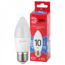 LED B35-10W-865-E27 R ЭРА (диод, свеча, 10Вт, хол, E27) (10/100/3500)