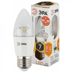 LED B35-7W-827-E27-Clear ЭРА (диод,свеча,7Вт,тепл,E27) (6/60/2640)