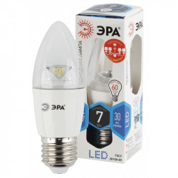 LED B35-7W-840-E27-Clear ЭРА (диод,свеча,7Вт,нейтр,E27) (6/60/2640)