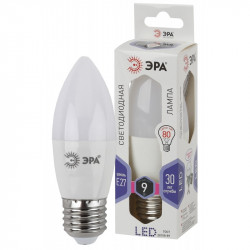 LED B35-9W-860-E27 ЭРА (диод, свеча, 9Вт, хол, E27) (10/100/4000)