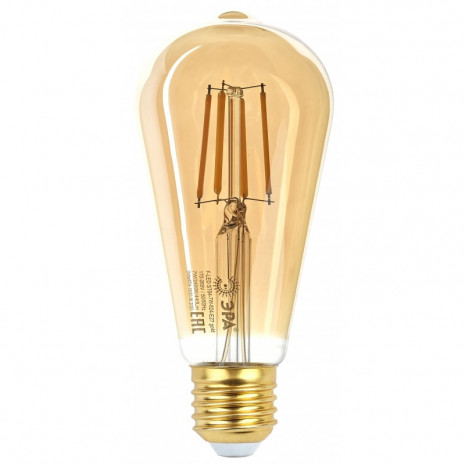 F-LED ST64-7W-824-E27 gold ЭРА (филамент, зол, 7Вт, тепл, E27) (20/960)