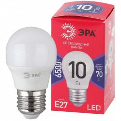 LED P45-10W-865-E27 R ЭРА (диод, шар, 10Вт, хол, E27) (10/100/3600)