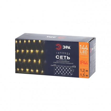 ENOS-01B ЭРА Гирлянда LED Сеть 1,2м*1,5м теплый свет, 24V, IP44 (60/720)
