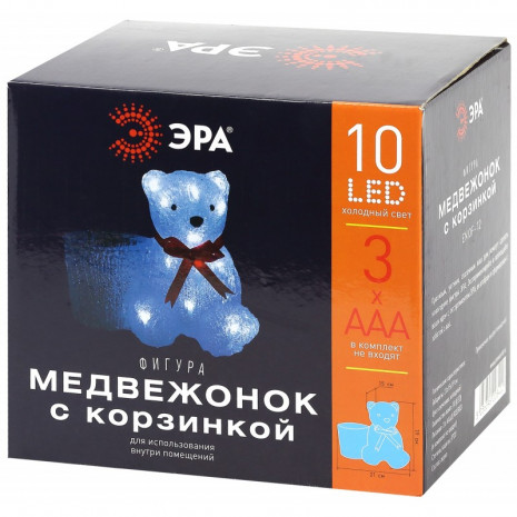 ENIOF - 12 ЭРА Фигура LED Медвежонок с корзинкой, 3АА (12/48)