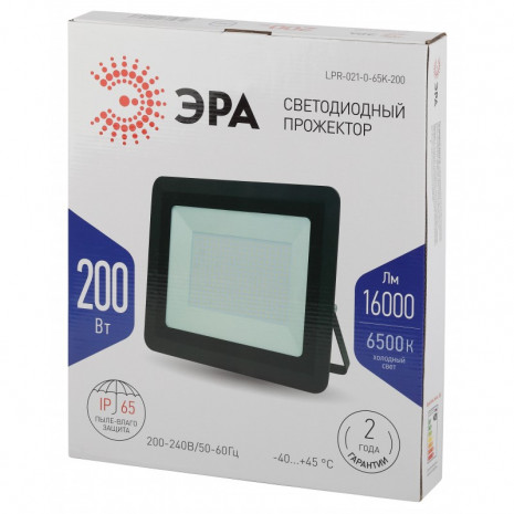 LPR-021-0-65K-200 ЭРА Прожектор светодиодный уличный 200Вт 16000Лм 6500К 390x330x50 (4/72)
