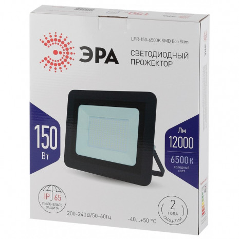 LPR-150-6500K SMD Eco Slim ЭРА Прожектор светодиодный уличный 150Вт 12000Лм 6500К 340х275х60 (5/120)