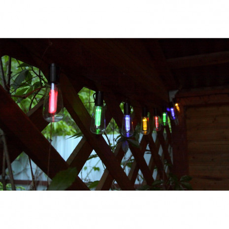 ERAGS012-04 ЭРА Садовая гирлянда 10 подсвечиваемых  светодиодами лампочек.Общая длина от солнечной п