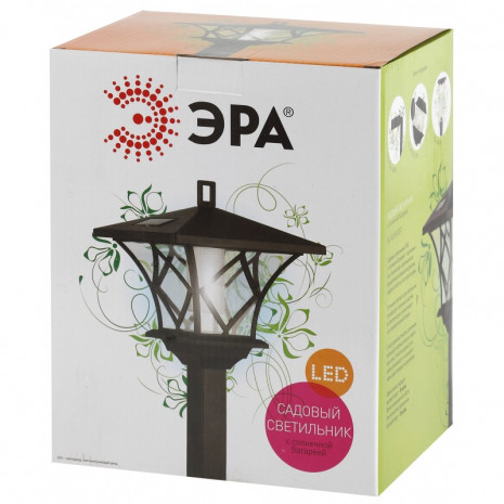 SL-PL155-PST ЭРА Садовый светильник на солнечной батарее, пластик, черный, 155 см (6/72)