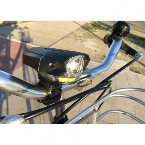 VA-901 Фонарь ЭРА вело [5Вт + COB, подсветка колеса, алюминий, литий, зарядка от USB, бл] (6/24/384)