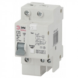 SIMPLE-mod-35 ЭРА SIMPLE Автоматический выключатель дифференциального тока 1P+N 63А 30мА тип АС х-ка