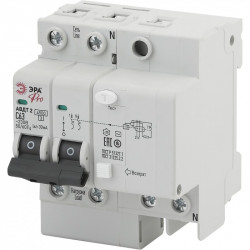 ЭРА Pro Автоматический выключатель дифференциального тока NO-902-141 АВДТ2 C63А  30мА 1P+N тип AC (5