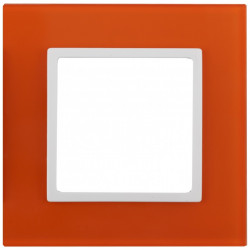14-5101-22 ЭРА Рамка на 1 пост, стекло, Эра Elegance, оранжевый+бел (10/50/1500)
