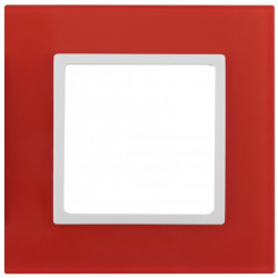 14-5101-23 ЭРА Рамка на 1 пост, стекло, Эра Elegance, красный+бел (10/50/1500)