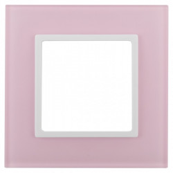 14-5101-30 ЭРА Рамка на 1 пост, стекло, Эра Elegance, розовый+бел (10/50/1800)