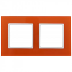 14-5102-22 ЭРА Рамка на 2 поста, стекло, Эра Elegance, оранжевый+бел (5/50/1200)