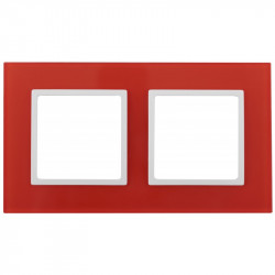14-5102-23 ЭРА Рамка на 2 поста, стекло, Эра Elegance, красный+бел (5/50/1200)