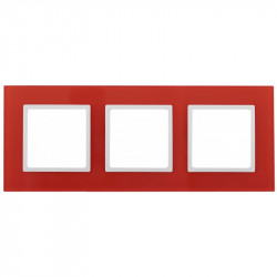 14-5103-23 ЭРА Рамка на 3 поста, стекло, Эра Elegance, красный+бел (5/25/750)