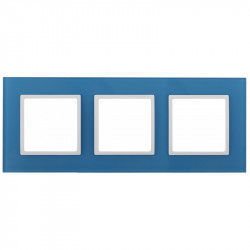 14-5103-28 ЭРА Рамка на 3 поста, стекло, Эра Elegance, голубой+бел (5/25/900)