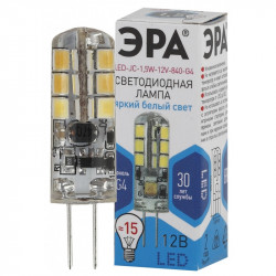 LED JC-1,5W-12V-840-G4 ЭРА (диод, капсула, 1,5Вт, нейтр, G4) (100/1000/36000)