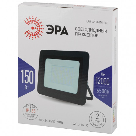 LPR-021-0-65K-150 ЭРА Прожектор светодиодный уличный 150Вт 12000Лм 6500К 330x270x47 (5/120)
