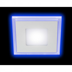 LED 4-6 BL Светильник ЭРА светодиодный квадратный c cиней подсветкой LED 6W 220V 4000K (40/960)
