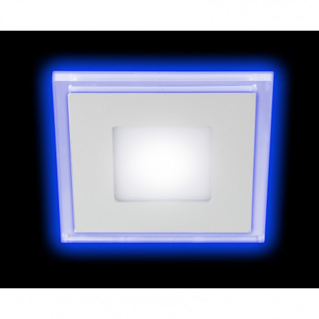 LED 4-9 BL Светильник ЭРА светодиодный квадратный c cиней подсветкой LED 9W  540LM 220V 4000K (40/60