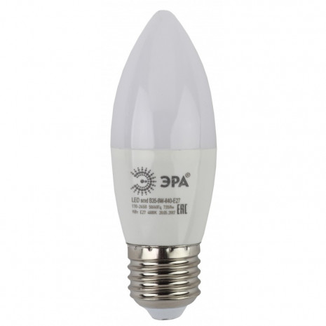 LED B35-9W-840-E27 ЭРА (диод, свеча, 9Вт, нейтр, E27) (10/100/3500)