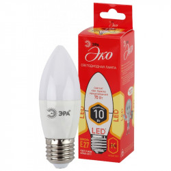 ECO LED B35-10W-827-E27 ЭРА (диод, свеча, 10Вт, тепл, E27) (10/100/3500)