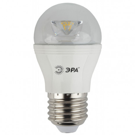 LED P45-7W-827-E27-Clear ЭРА (диод,шар,7Вт,тепл,E27) (6/60/2400)