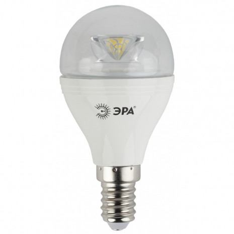 LED P45-7W-827-E14-Clear ЭРА (диод,шар,7Вт,тепл, E14) (6/60/2400)